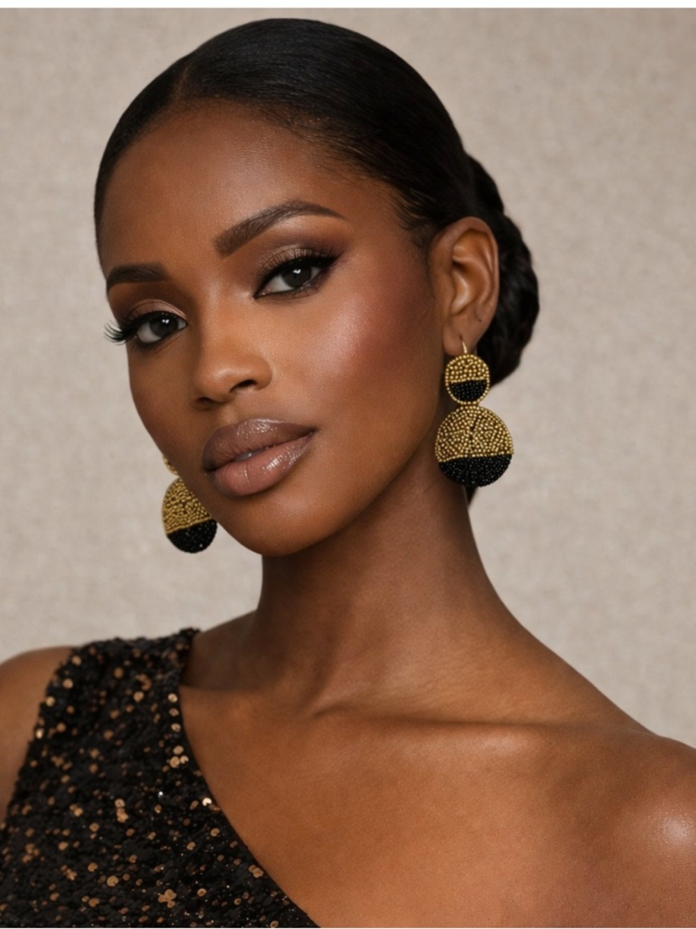 NWT Kay Lee Women’s Handmade Beaded Double Drop Statement Earrings Gift Elegant